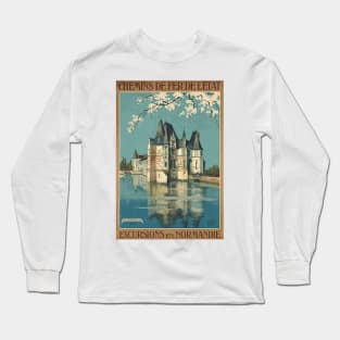 Excursions en Normandie  - Vintage French Railway Travel Poster Long Sleeve T-Shirt